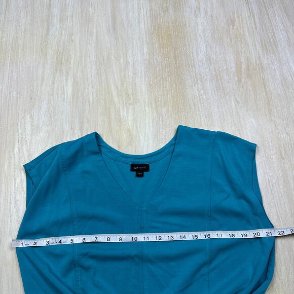 J Jill Wearever Collection Blue Turquoise Sleeveless V-Neck Midi Dress Large - Picture 8 of 12